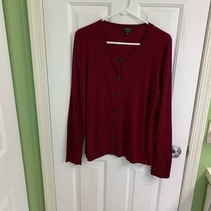 Wine color button up sweater from Talbots size L